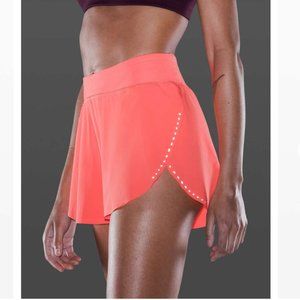 Lululemon find your pace / fast and free airflow 3" shorts - sunset - size 4